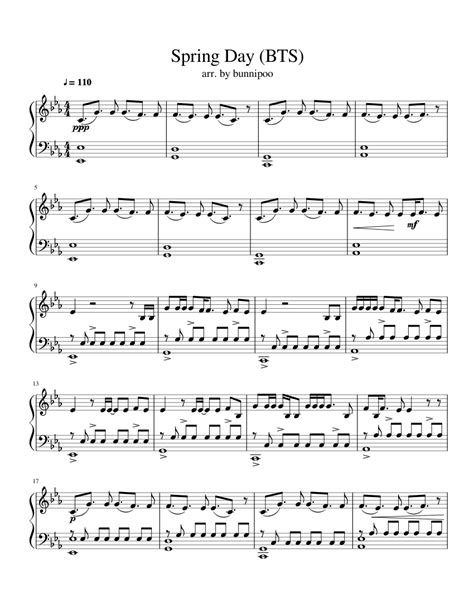 Spring Day Bts Piano Chords